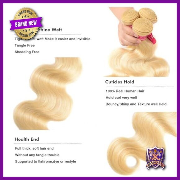 3 Bundles 16 Inch Body Wave Human Hair Extensions 100% Brazilian Virgin Remy main image 4